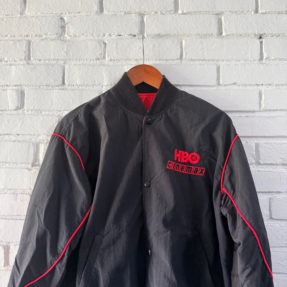 Vintage 80s Starter HBO Cinemax Made USA Satin Bomber Jacket Large